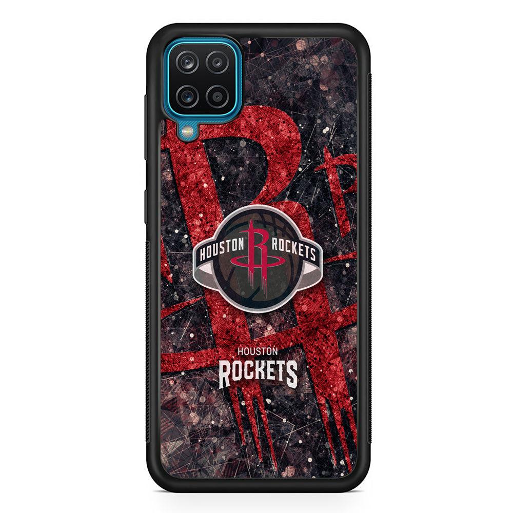 Houston Rockets Glory in Red Samsung Galaxy A12 Case-Rubber Black (2D Case)-Oxvistore
