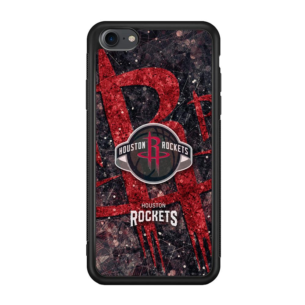 Houston Rockets Glory in Red iPhone 8 Case-Rubber Black (2D Case)-Oxvistore