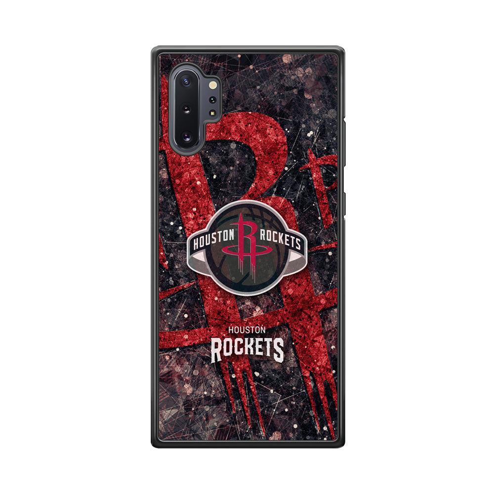 Houston Rockets Glory in Red Samsung Galaxy Note 10 Plus Case-Rubber Black (2D Case)-Oxvistore