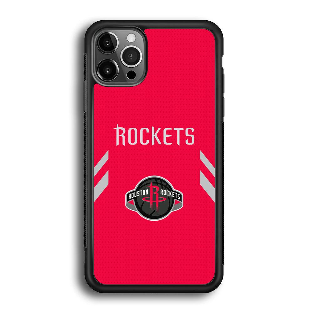 Houston Rockets Sense of Suit iPhone 12 Pro Max Case-Rubber Black (2D Case)-Oxvistore
