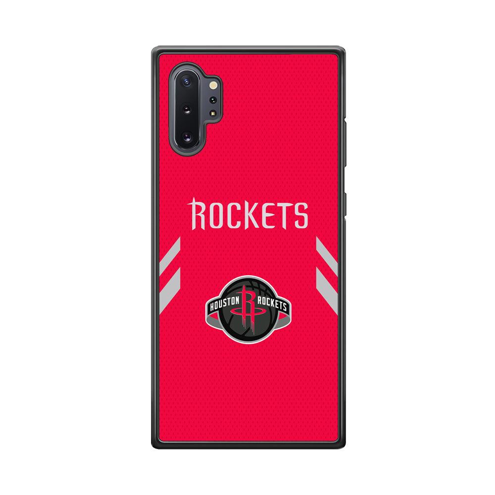 Houston Rockets Sense of Suit Samsung Galaxy Note 10 Plus Case-Rubber Black (2D Case)-Oxvistore