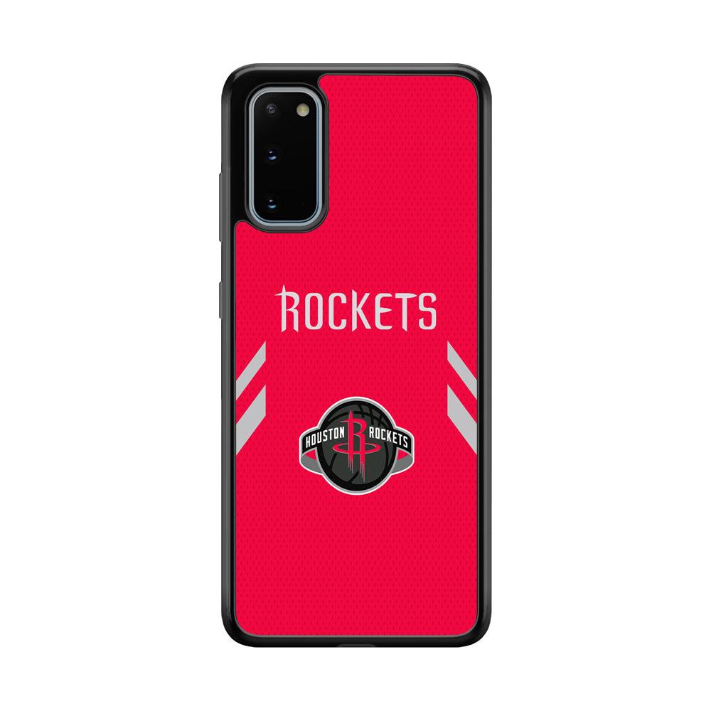 Houston Rockets Sense of Suit Samsung Galaxy S20 Case-Rubber Black (2D Case)-Oxvistore