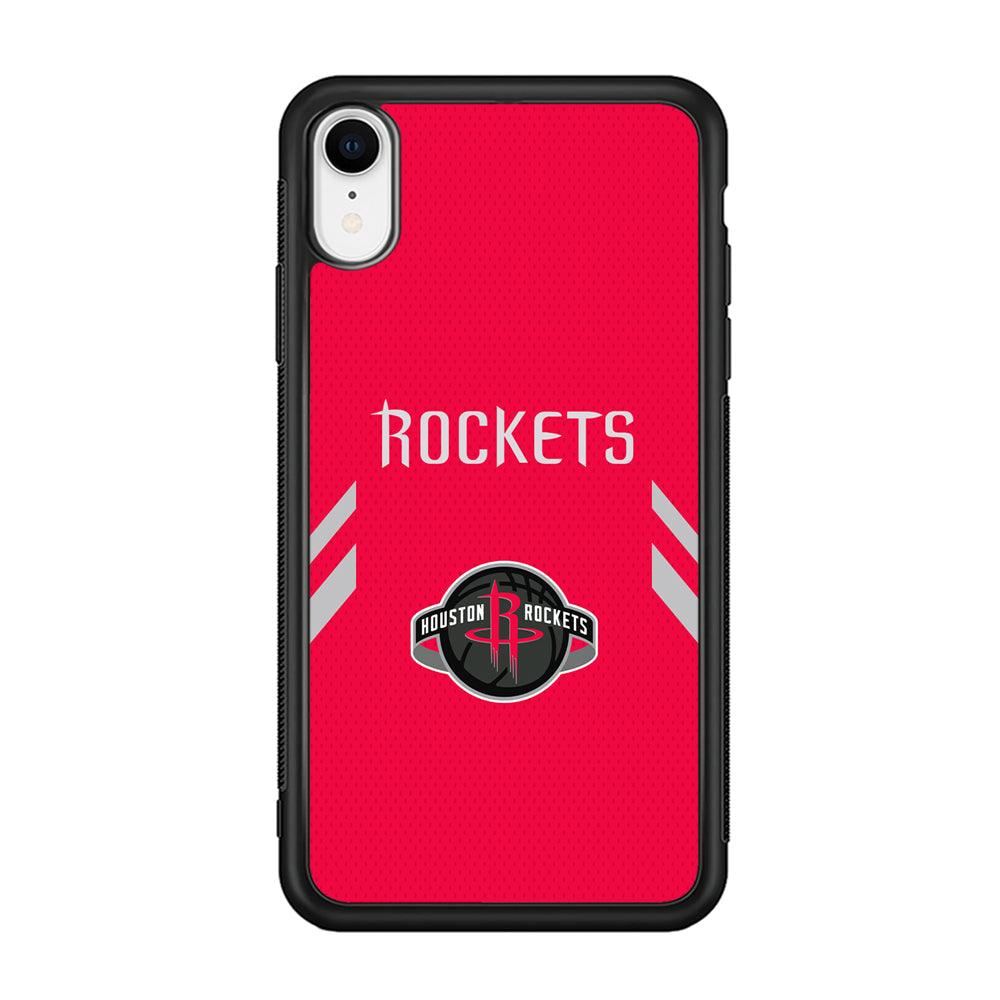 Houston Rockets Sense of Suit iPhone XR Case-Rubber Black (2D Case)-Oxvistore