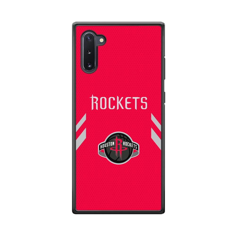 Houston Rockets Sense of Suit Samsung Galaxy Note 10 Case-Rubber Black (2D Case)-Oxvistore