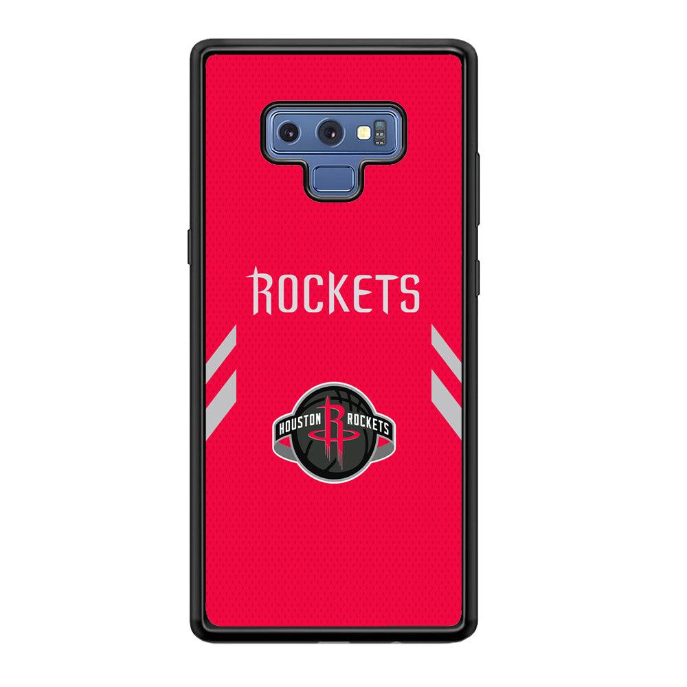 Houston Rockets Sense of Suit Samsung Galaxy Note 9 Case-Rubber Black (2D Case)-Oxvistore