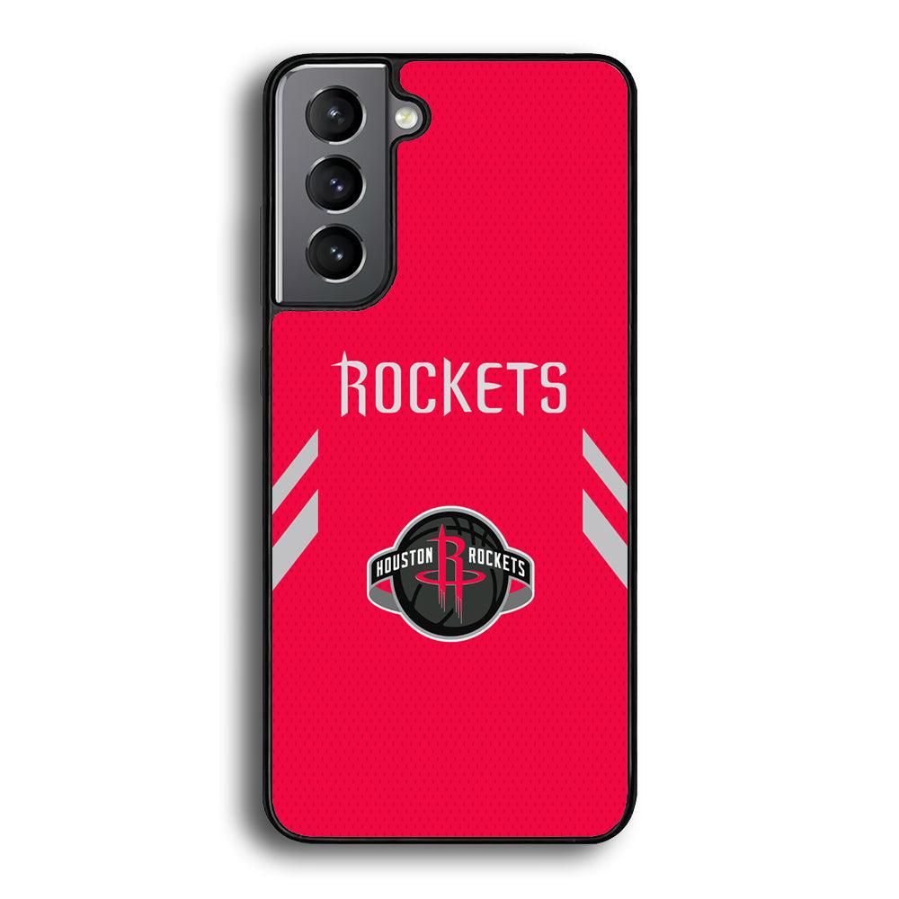 Houston Rockets Sense of Suit Samsung Galaxy S23 Case-Rubber Black (2D Case)-Oxvistore