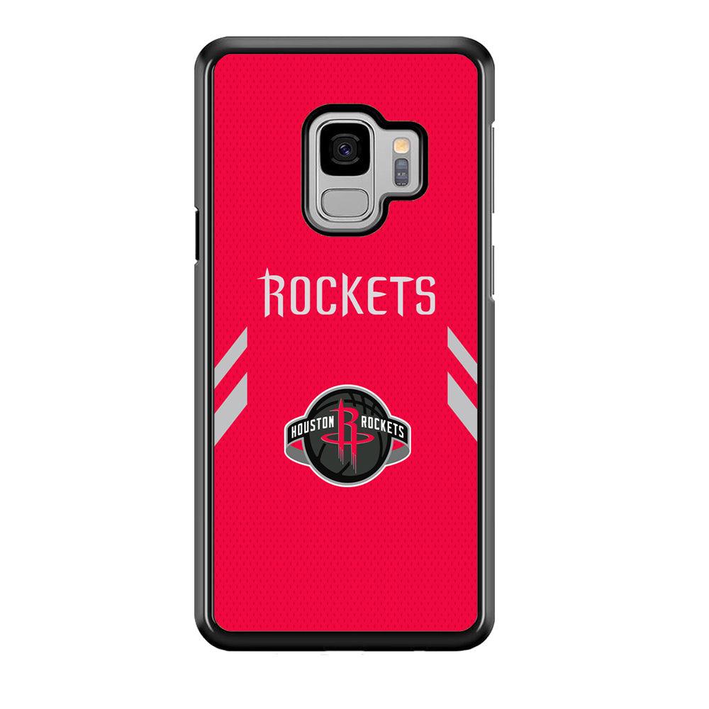 Houston Rockets Sense of Suit Samsung Galaxy S9 Case-Rubber Black (2D Case)-Oxvistore