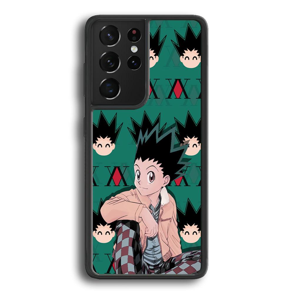 Hunter X Hunter Gon Relax Mode Samsung Galaxy S23 Ultra Case-Rubber Black (2D Case)-Oxvistore
