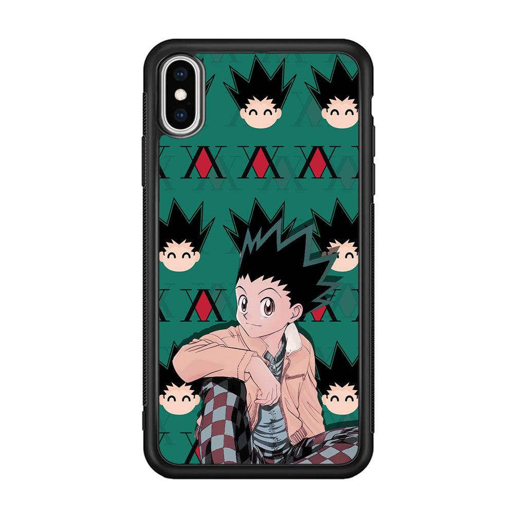 Hunter X Hunter Gon Relax Mode iPhone XS Case-Rubber Black (2D Case)-Oxvistore