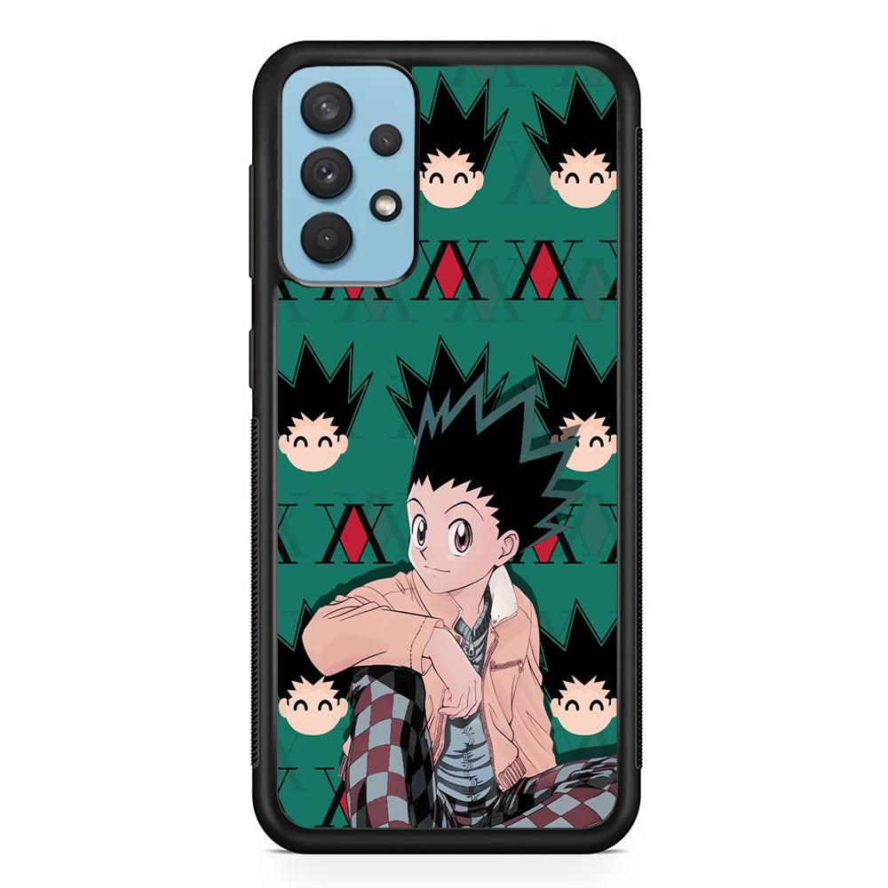 Hunter X Hunter Gon Relax Mode Samsung Galaxy A32 Case-Rubber Black (2D Case)-Oxvistore