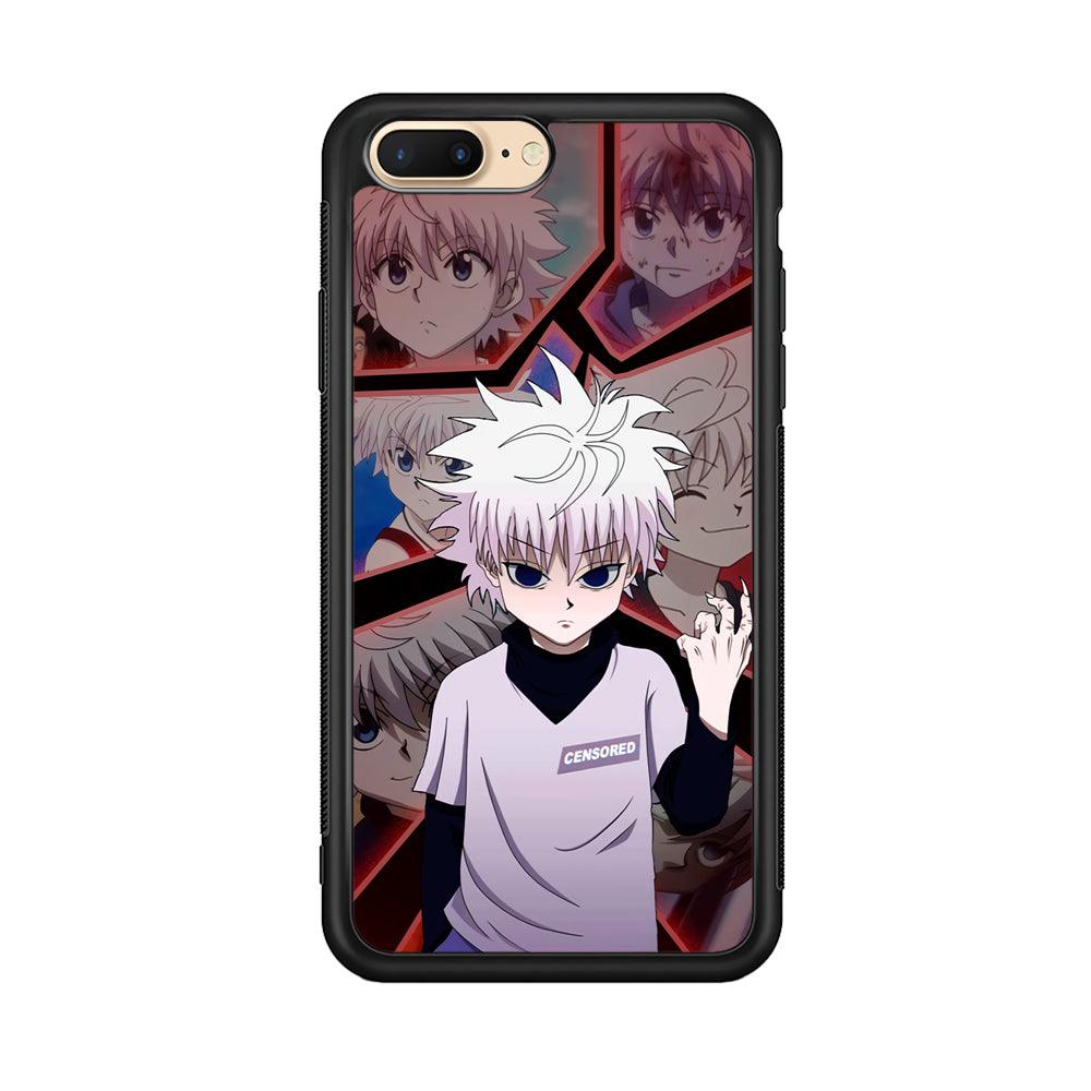 Hunter X Hunter Killua Cold Stare iPhone 8 Plus Case-Rubber Black (2D Case)-Oxvistore