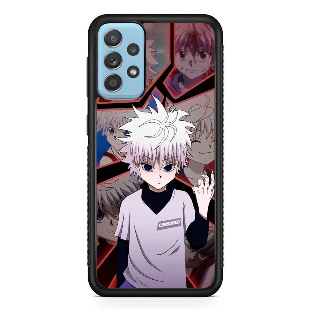 Hunter X Hunter Killua Cold Stare Samsung Galaxy A72 Case-Rubber Black (2D Case)-Oxvistore