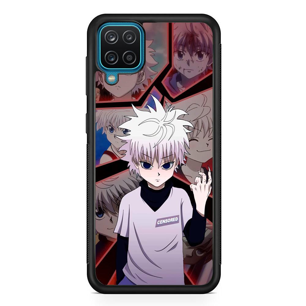 Hunter X Hunter Killua Cold Stare Samsung Galaxy A12 Case-Rubber Black (2D Case)-Oxvistore
