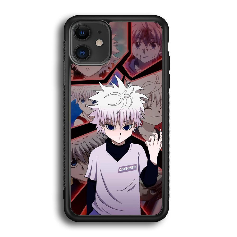 Hunter X Hunter Killua Cold Stare iPhone 12 Case-Rubber Black (2D Case)-Oxvistore