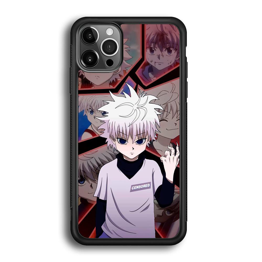 Hunter X Hunter Killua Cold Stare iPhone 12 Pro Max Case-Rubber Black (2D Case)-Oxvistore