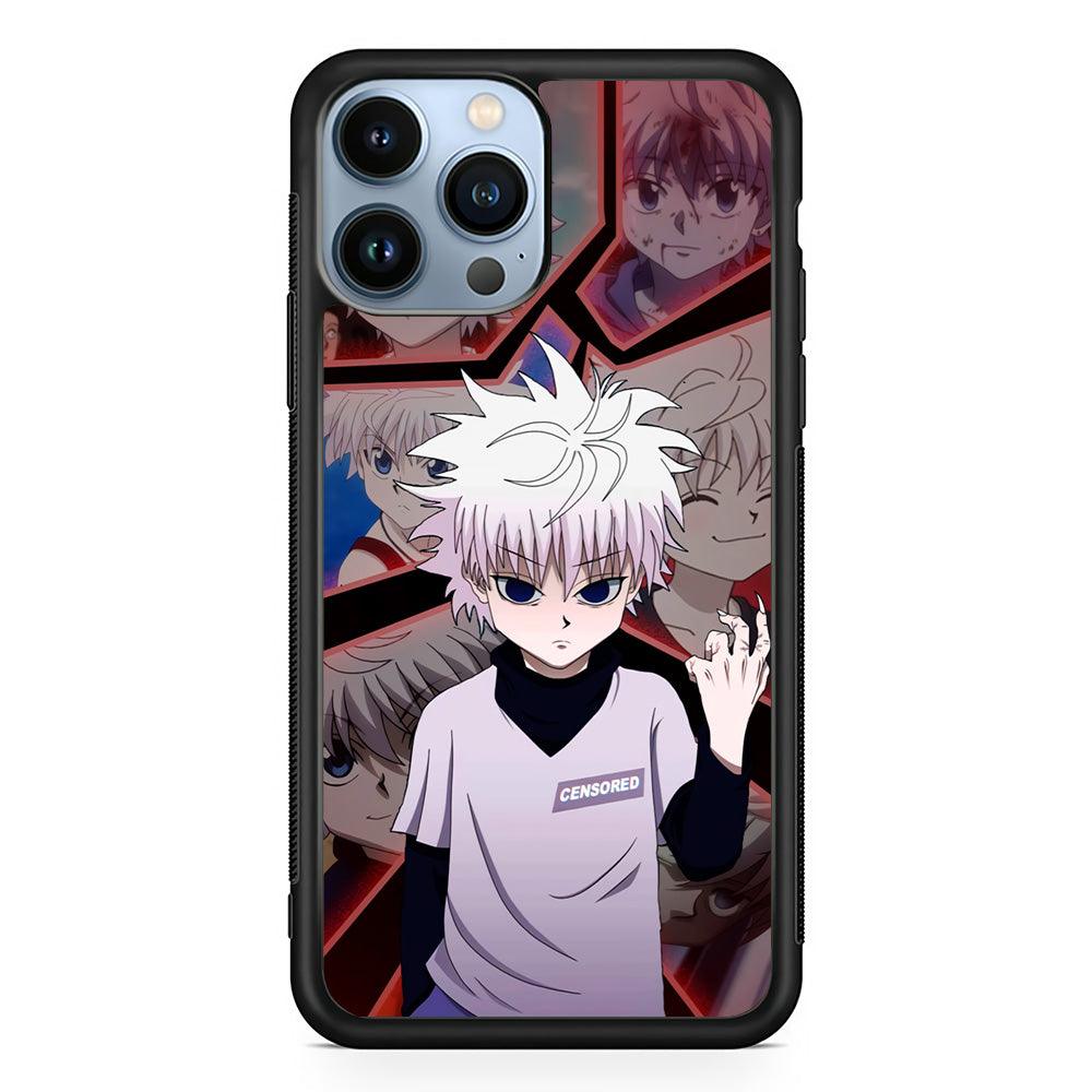 Hunter X Hunter Killua Cold Stare iPhone 15 Pro Case-Rubber Black (2D Case)-Oxvistore