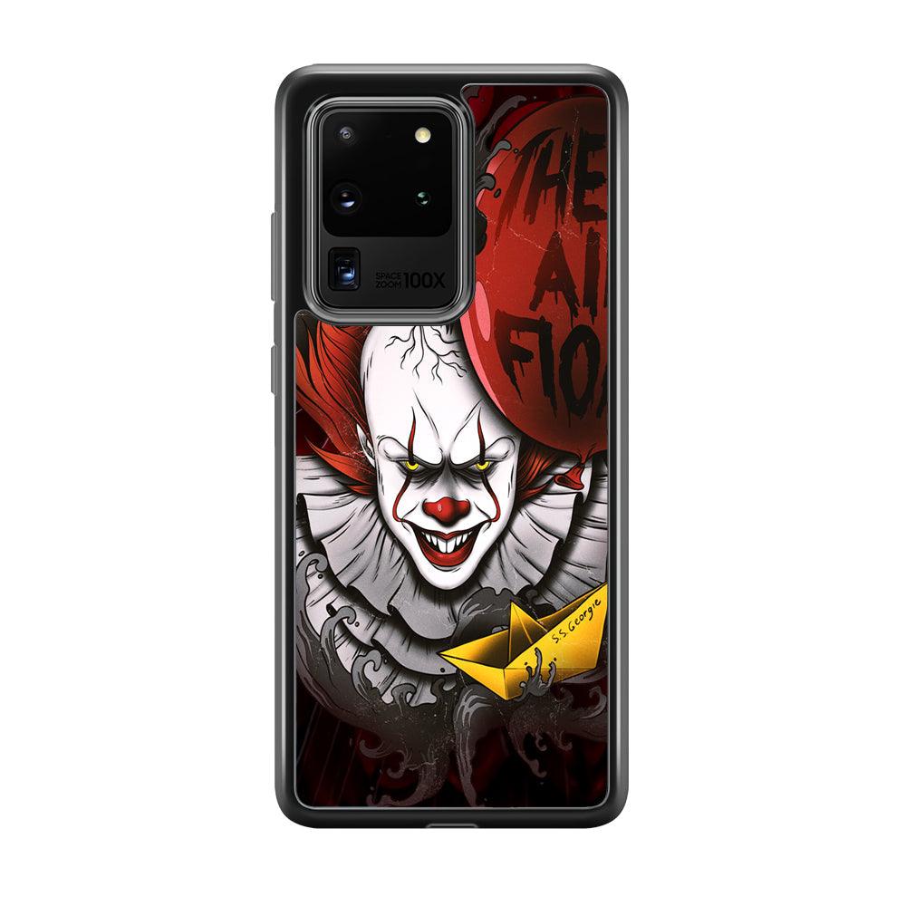 IT Pennywise All Float Samsung Galaxy S20 Ultra Case-Rubber Black (2D Case)-Oxvistore