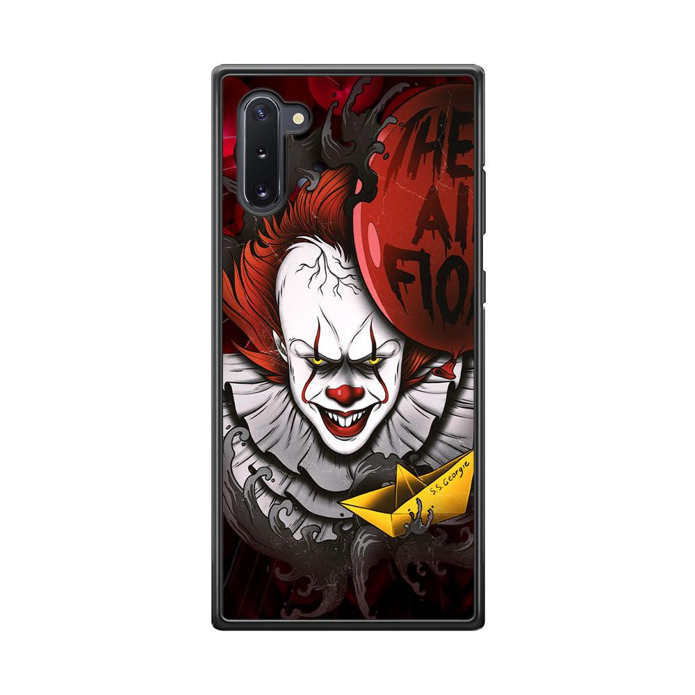 IT Pennywise All Float Samsung Galaxy Note 10 Case-Rubber Black (2D Case)-Oxvistore