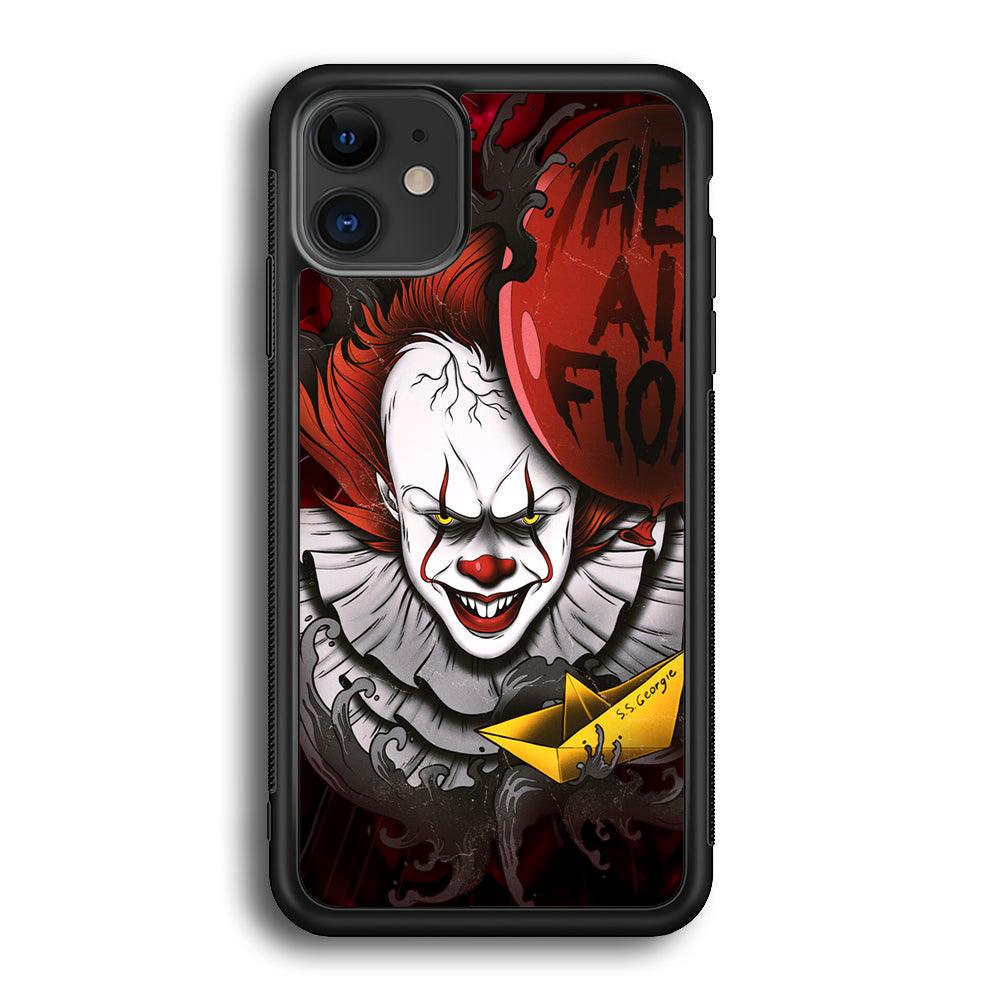 IT Pennywise All Float iPhone 12 Case-Rubber Black (2D Case)-Oxvistore