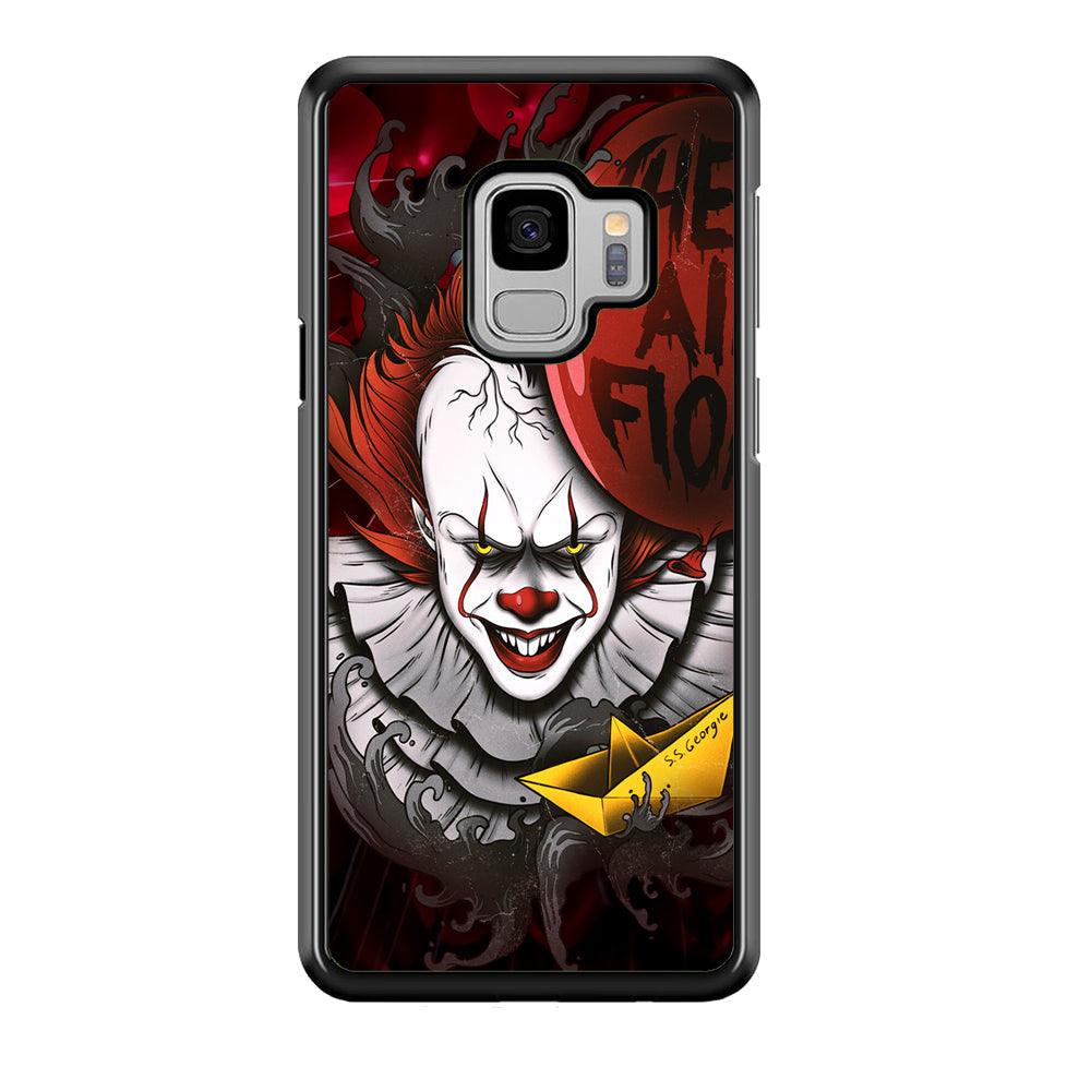 IT Pennywise All Float Samsung Galaxy S9 Case-Rubber Black (2D Case)-Oxvistore