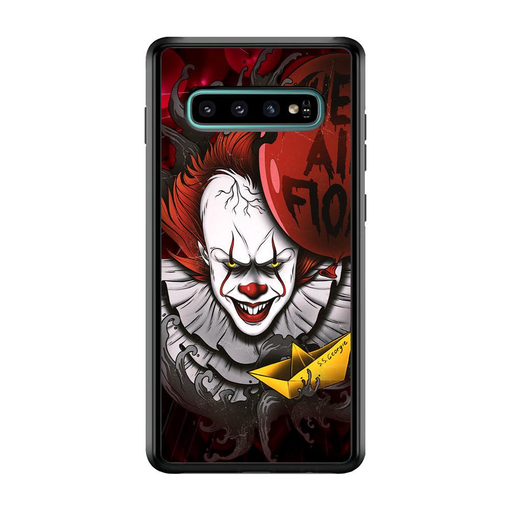 IT Pennywise All Float Samsung Galaxy S10 Case-Rubber Black (2D Case)-Oxvistore