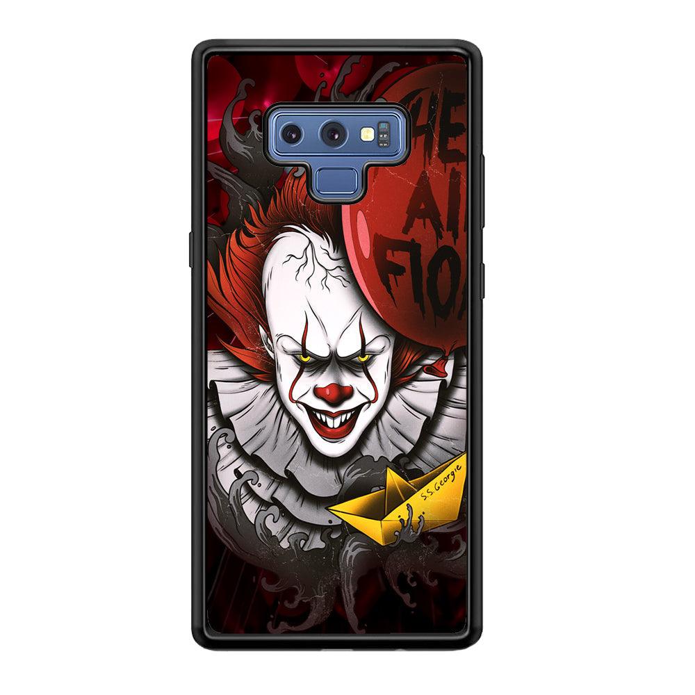 IT Pennywise All Float Samsung Galaxy Note 9 Case-Rubber Black (2D Case)-Oxvistore