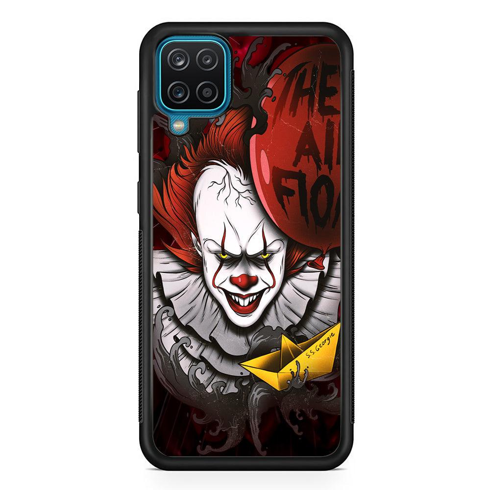 IT Pennywise All Float Samsung Galaxy A12 Case-Rubber Black (2D Case)-Oxvistore