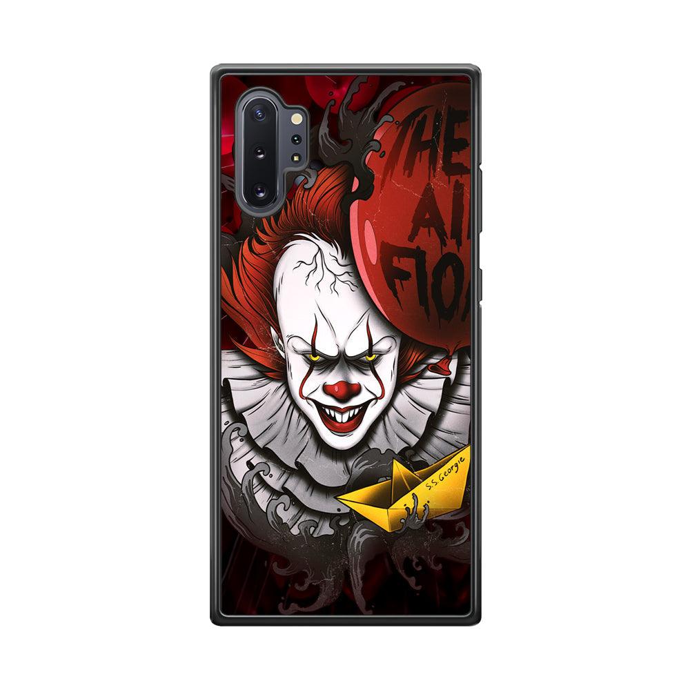 IT Pennywise All Float Samsung Galaxy Note 10 Plus Case-Rubber Black (2D Case)-Oxvistore