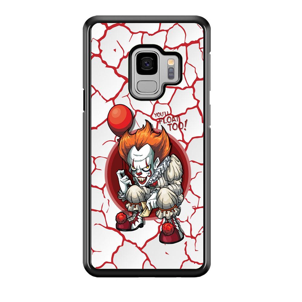 IT Pennywise Cracking The Curse Samsung Galaxy S9 Case-Rubber Black (2D Case)-Oxvistore