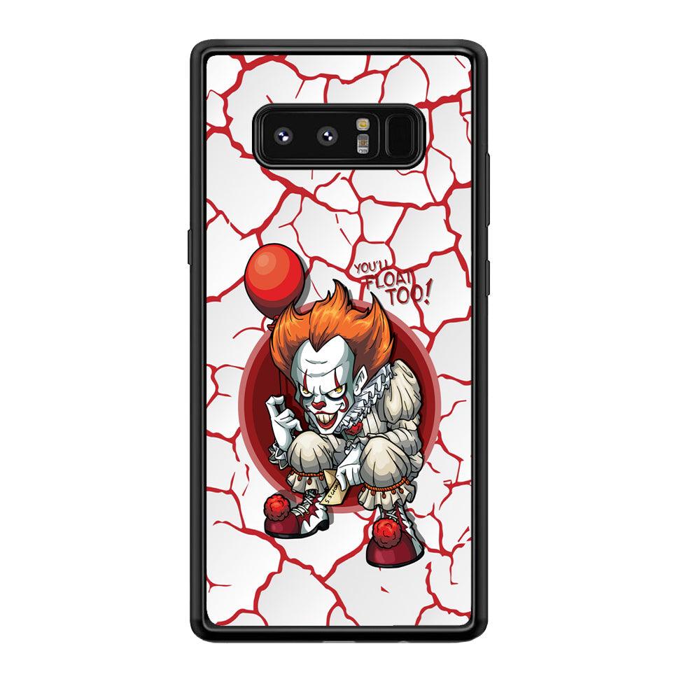 IT Pennywise Cracking The Curse Samsung Galaxy Note 8 Case-Rubber Black (2D Case)-Oxvistore