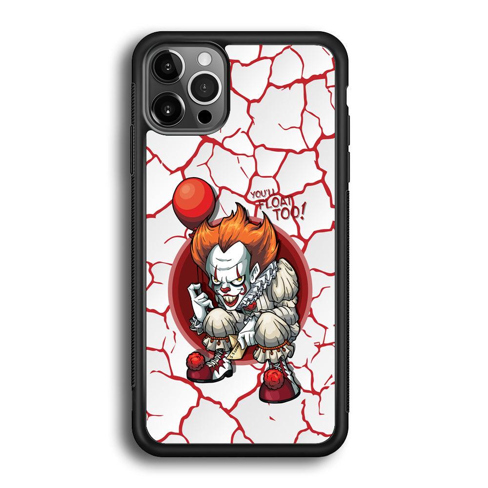 IT Pennywise Cracking The Curse iPhone 12 Pro Case-Rubber Black (2D Case)-Oxvistore