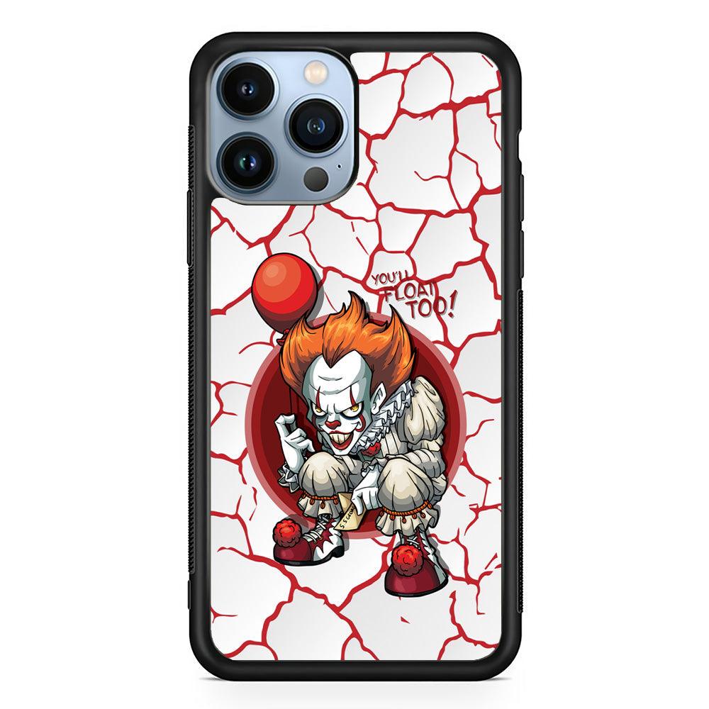 IT Pennywise Cracking The Curse iPhone 14 Pro Max Case-Rubber Black (2D Case)-Oxvistore