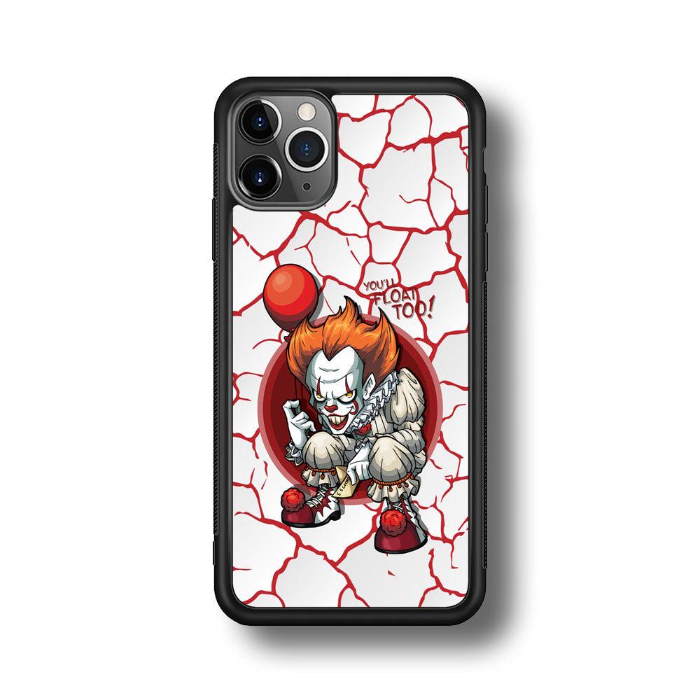 IT Pennywise Cracking The Curse iPhone 11 Pro Case-Rubber Black (2D Case)-Oxvistore