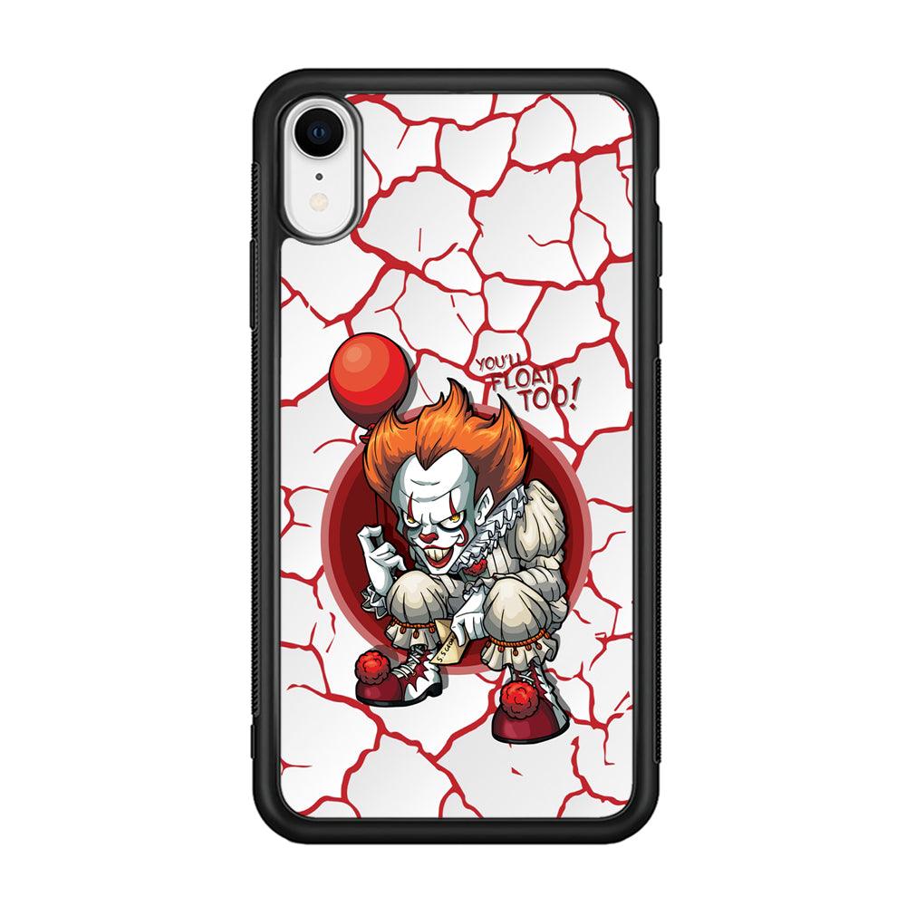 IT Pennywise Cracking The Curse iPhone XR Case-Rubber Black (2D Case)-Oxvistore