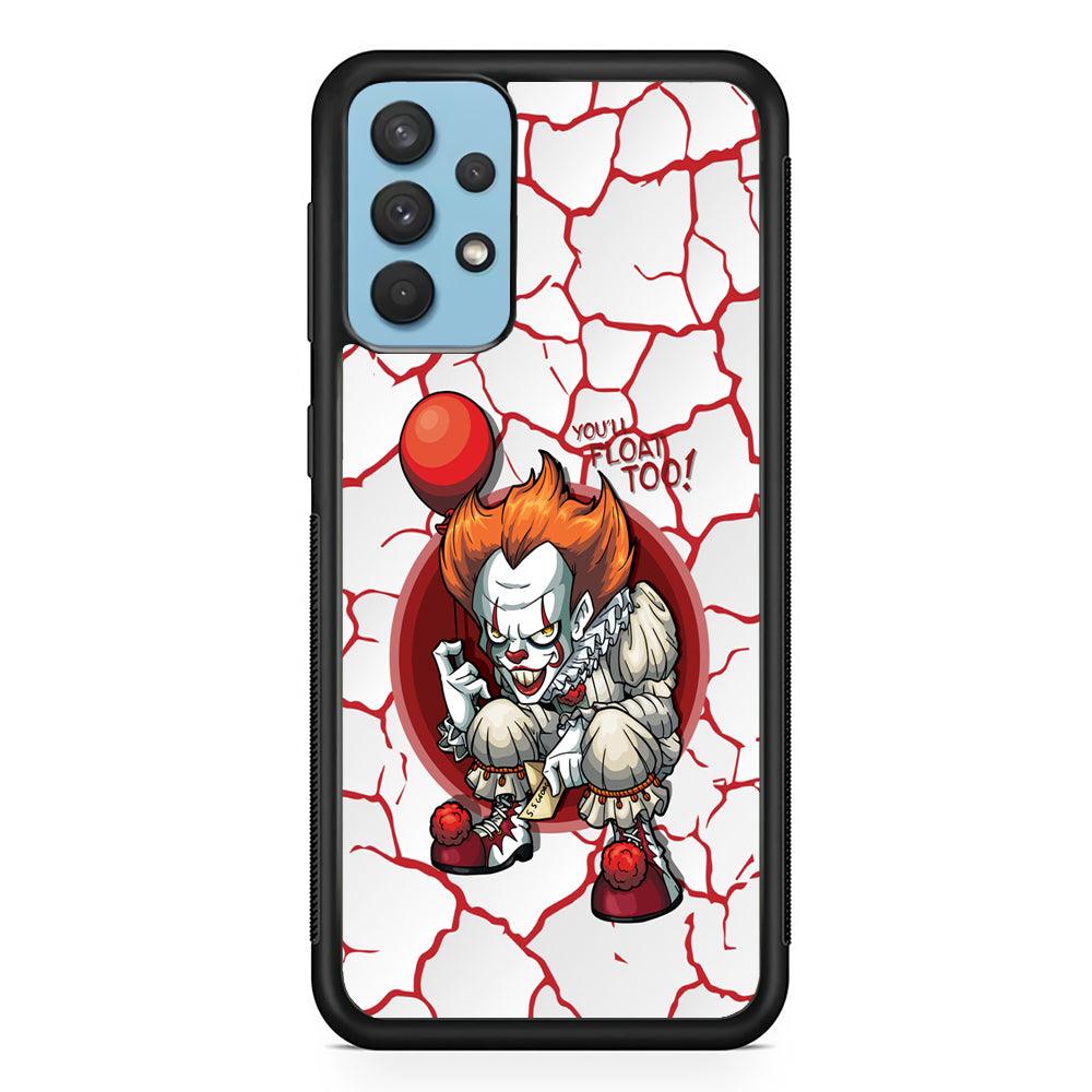 IT Pennywise Cracking The Curse Samsung Galaxy A32 Case-Rubber Black (2D Case)-Oxvistore
