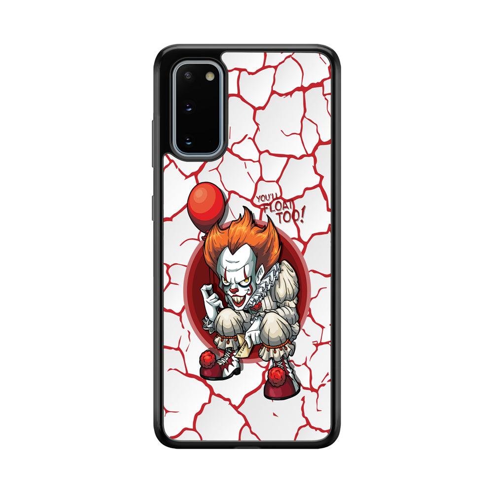 IT Pennywise Cracking The Curse Samsung Galaxy S20 Case-Rubber Black (2D Case)-Oxvistore