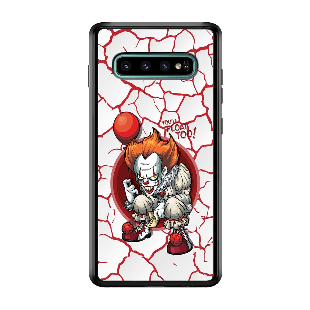 IT Pennywise Cracking The Curse Samsung Galaxy S10 Plus Case-Rubber Black (2D Case)-Oxvistore