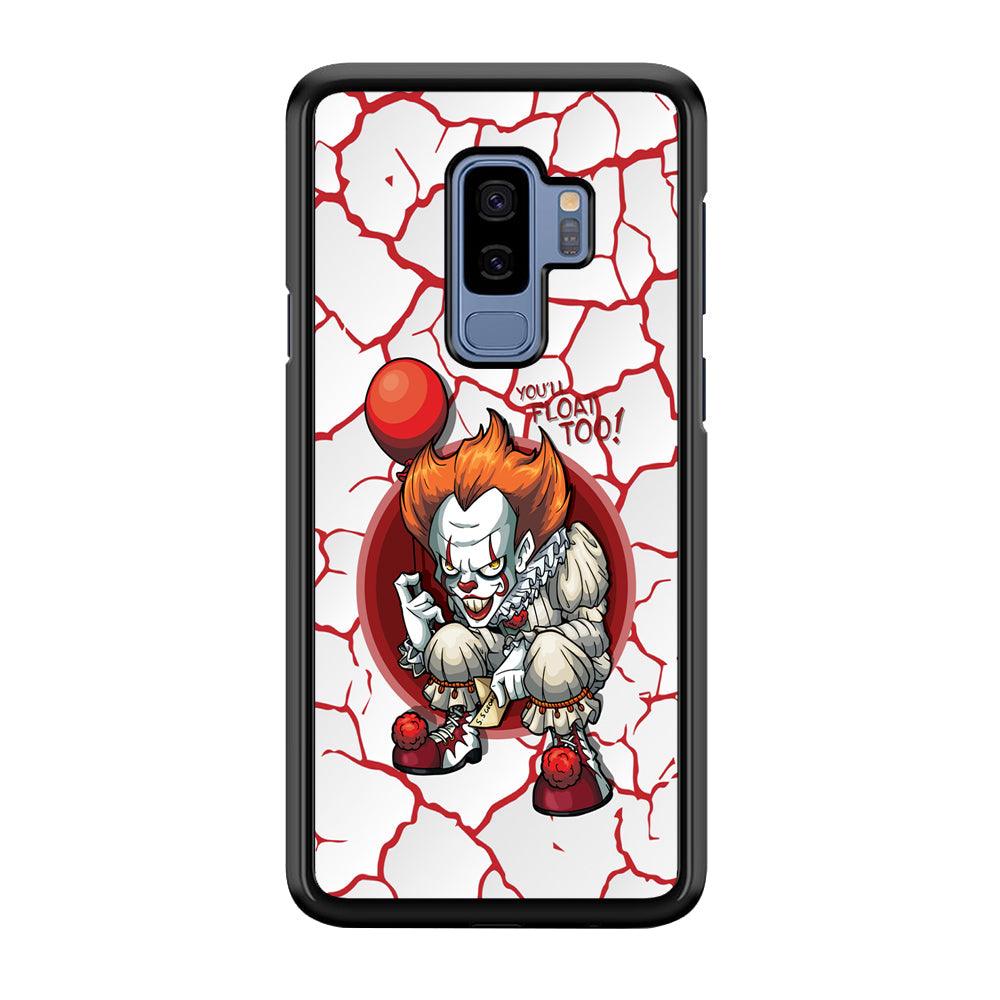 IT Pennywise Cracking The Curse Samsung Galaxy S9 Plus Case-Rubber Black (2D Case)-Oxvistore