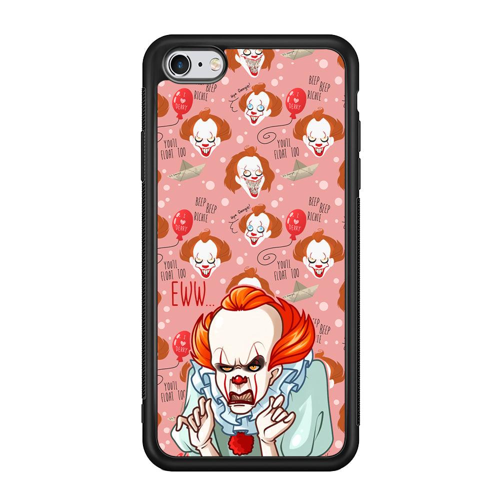 IT Pennywise Eww Pink Patern iPhone 6 Plus | 6s Plus Case-Rubber Black (2D Case)-Oxvistore