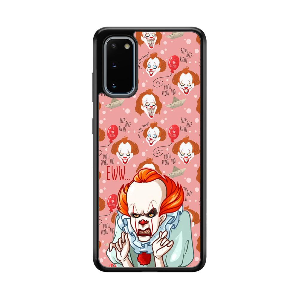 IT Pennywise Eww Pink Patern Samsung Galaxy S20 Case-Rubber Black (2D Case)-Oxvistore