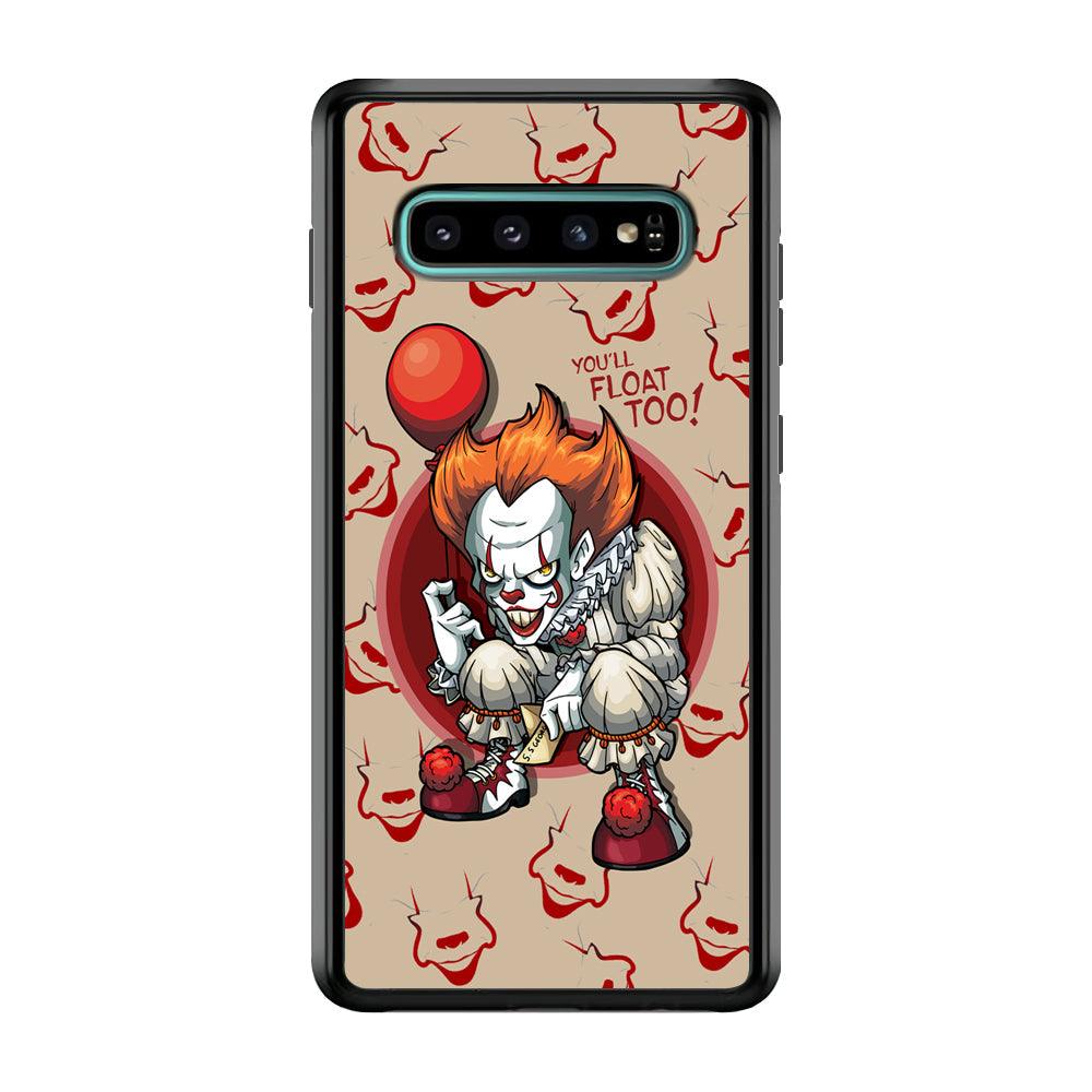 IT Pennywise Smile Patern Background Samsung Galaxy S10 Case-Rubber Black (2D Case)-Oxvistore