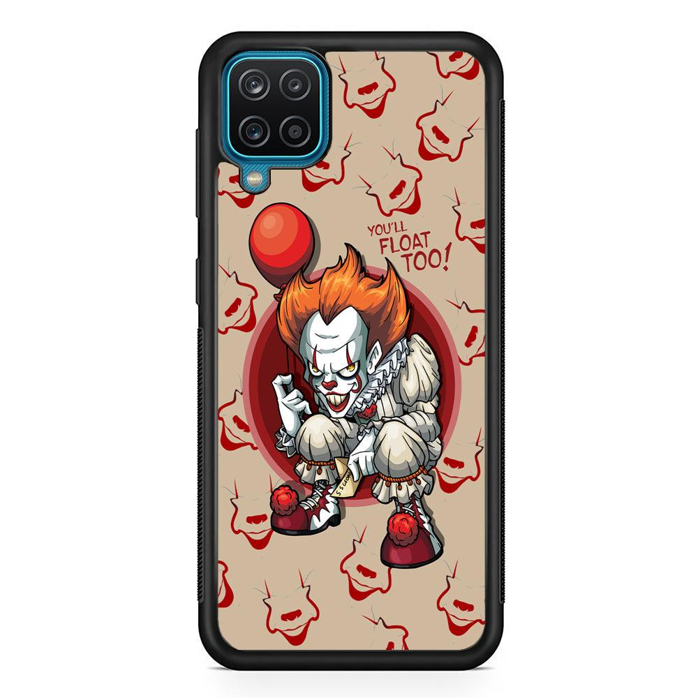 IT Pennywise Smile Patern Background Samsung Galaxy A12 Case-Rubber Black (2D Case)-Oxvistore