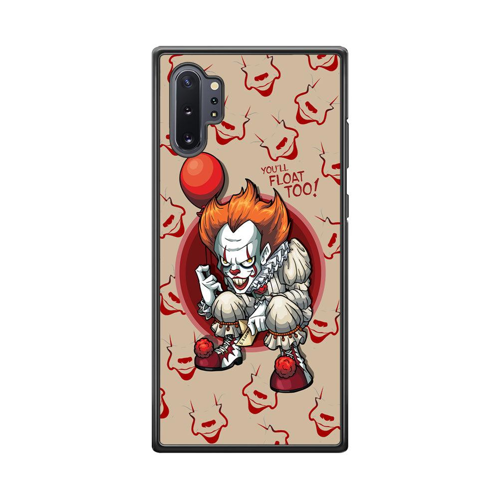 IT Pennywise Smile Patern Background Samsung Galaxy Note 10 Plus Case-Rubber Black (2D Case)-Oxvistore