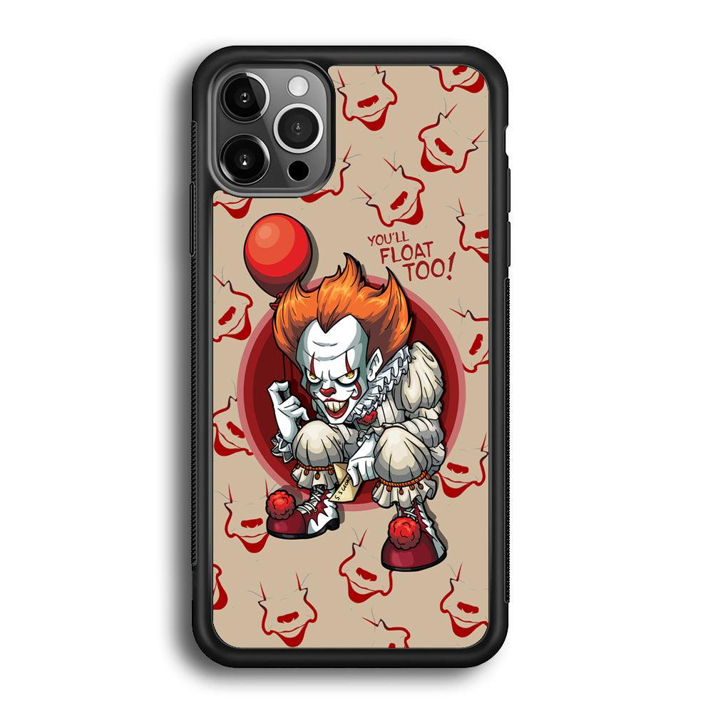 IT Pennywise Smile Patern Background iPhone 12 Pro Max Case-Rubber Black (2D Case)-Oxvistore
