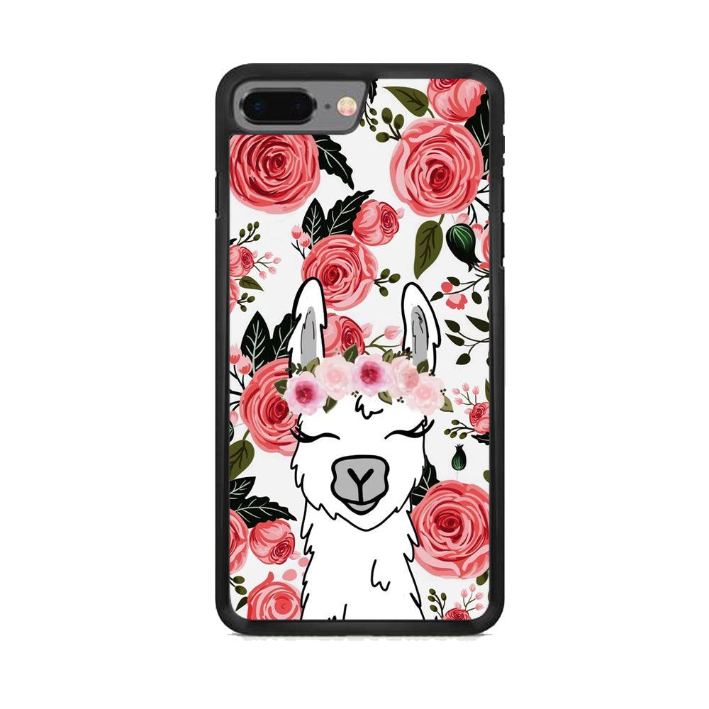 Ilama Flower Angel iPhone 7 Plus Case-Rubber Black (2D Case)-Oxvistore