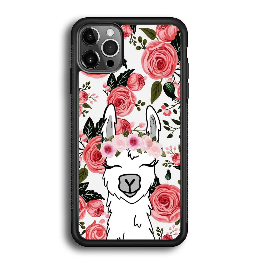 Ilama Flower Angel iPhone 12 Pro Max Case-Rubber Black (2D Case)-Oxvistore