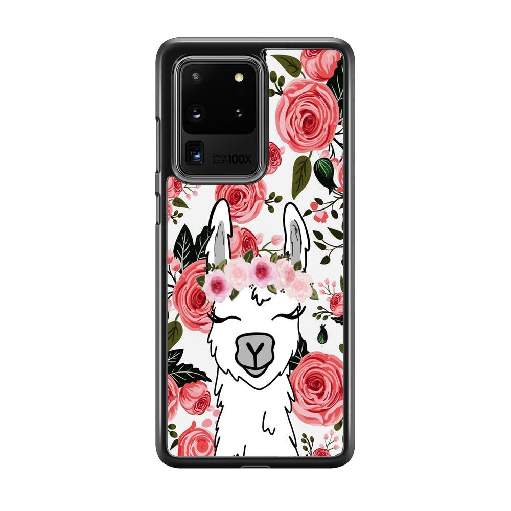 Ilama Flower Angel Samsung Galaxy S20 Ultra Case-Rubber Black (2D Case)-Oxvistore