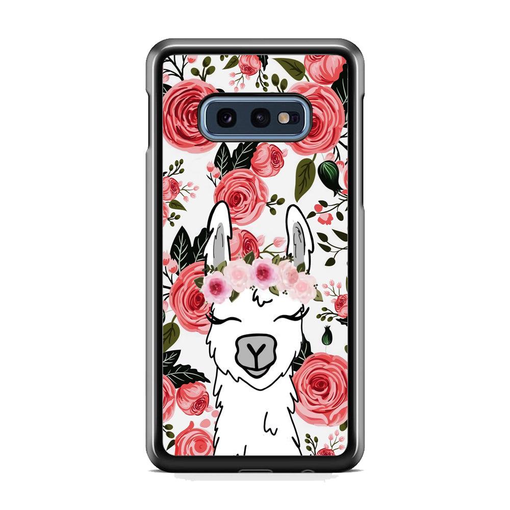 Ilama Flower Angel Samsung Galaxy S10E Case-Rubber White (2D Case)-Oxvistore