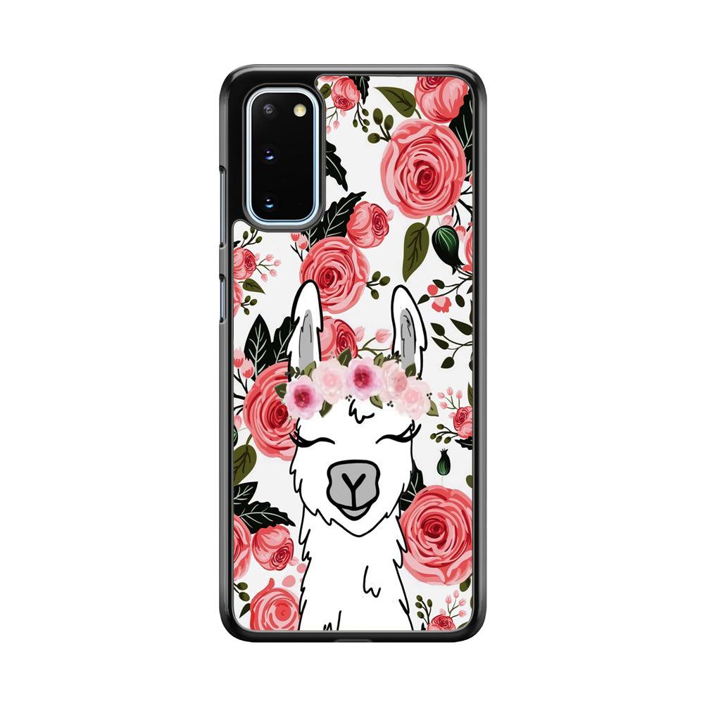 Ilama Flower Angel Samsung Galaxy S20 Case-Rubber Black (2D Case)-Oxvistore