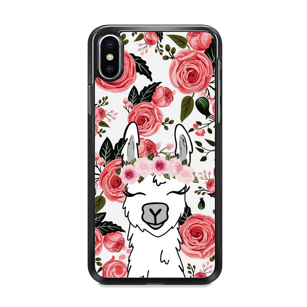 Ilama Flower Angel iPhone XS MAX Case-Rubber White (2D Case)-Oxvistore